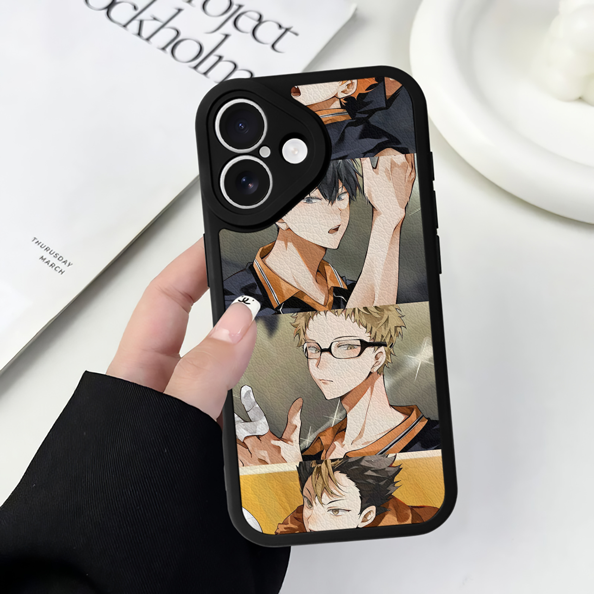 （画像用） ハイキュー!! Haikyu!! 【iPhone 16シリーズ対応】シリコンスマホケース（レザー調） 材質：シリコン